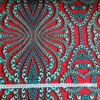 Preview: TURQUOISE PEARL NECKLACE Afrikanischer Wax Print Stoff